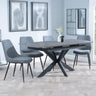 Bari Grey Ceramic Extending Dining Set - Darwin Grey Fabric Dining Chair-6