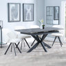 Bari Grey Ceramic Extending Dining Set - Ion Cream Boucle Teddy Fabric Swivel Dining Chair-5