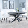 Bari Grey Ceramic Extending Dining Set - Peyton Cream Fabric Dining Chair-4