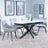 Bari White Ceramic Extending Dining Set - Ace Grey Fabric Swivel Dining Chair-2