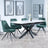 Bari White Ceramic Extending Dining Set - Arctic Green Velvet Fabric Swivel Dining Chair