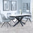 Bari White Ceramic Extending Dining Set - Arctic Grey Velvet Fabric Swivel Dining Chair-2