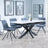 Bari White Ceramic Extending Dining Set - Boden Dark Grey Fabric Swivel Dining Chair