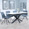 Bari White Ceramic Extending Dining Set - Boden Dark Grey Fabric Swivel Dining Chair