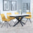Bari White Ceramic Extending Dining Set - Boden Yellow Fabric Swivel Dining Chair-3
