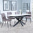 Bari White Ceramic Extending Dining Set - Corona Camel Fabric Dining Chair-4