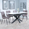Bari White Ceramic Extending Dining Set - Corona Camel Fabric Dining Chair-4