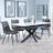 Bari White Ceramic Extending Dining Set - Corona Grey Fabric Dining Chair-9