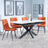 Bari White Ceramic Extending Dining Set - Corona Orange Fabric Dining Chair-2