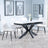 Bari White Ceramic Extending Dining Set - Darwin Cream Fabric Dining Chair
