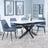 Bari White Ceramic Extending Dining Set - Darwin Dark Grey Fabric Dining Chair-5