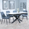 Bari White Ceramic Extending Dining Set - Darwin Dark Grey Fabric Dining Chair-5