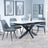 Bari White Ceramic Extending Dining Set - Darwin Grey Fabric Dining Chair-6