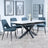 Bari White Ceramic Extending Dining Set - Peyton Blue Fabric Dining Chair-2