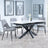 Bari White Ceramic Extending Dining Set - Peyton Grey Fabric Dining Chair