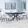 Ripon Black Ceramic Extending Dining Set - Ace Beige Fabric Swivel Dining Chair-3