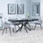 Ripon Black Ceramic Extending Dining Set - Ace Grey Fabric Swivel Dining Chair-2