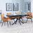 Ripon Black Ceramic Extending Dining Set - Ace Orange Fabric Swivel Dining Chair