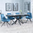Ripon Black Ceramic Extending Dining Set - Arctic Blue Velvet Fabric Swivel Dining Chair-3