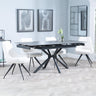 Ripon Black Ceramic Extending Dining Set - Arctic Cream Velvet Fabric Swivel Dining Chair-4