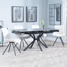 Ripon Black Ceramic Extending Dining Set - Boden Cream Fabric Swivel Dining Chair-2