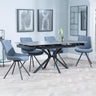 Ripon Black Ceramic Extending Dining Set - Boden Dark Grey Fabric Swivel Dining Chair