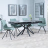 Ripon Black Ceramic Extending Dining Set - Boden Green Fabric Swivel Dining Chair-5