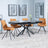 Ripon Black Ceramic Extending Dining Set - Boden Orange Fabric Swivel Dining Chair-4