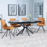 Ripon Black Ceramic Extending Dining Set - Boden Orange Fabric Swivel Dining Chair-4