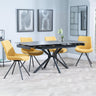 Ripon Black Ceramic Extending Dining Set - Boden Yellow Fabric Swivel Dining Chair-3