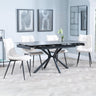 Ripon Black Ceramic Extending Dining Set - Corona Beige Fabric Dining Chair-3