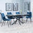 Ripon Black Ceramic Extending Dining Set - Corona Blue Fabric Dining Chair-5