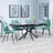 Ripon Black Ceramic Extending Dining Set - Corona Green Fabric Dining Chair-6