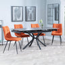 Ripon Black Ceramic Extending Dining Set - Corona Orange Fabric Dining Chair-2