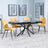 Ripon Black Ceramic Extending Dining Set - Corona Yellow Fabric Dining Chair