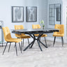 Ripon Black Ceramic Extending Dining Set - Corona Yellow Fabric Dining Chair