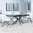 Ripon Black Ceramic Extending Dining Set - Ion Cream Boucle Teddy Fabric Swivel Dining Chair-5