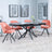 Ripon Black Ceramic Extending Dining Set - Ion Orange Velvet Fabric Swivel Dining Chair