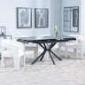 Ripon Black Ceramic Extending Dining Set - Kiefer Cream Boucle Fabric Dining Chair-2