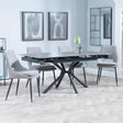 Ripon Black Ceramic Extending Dining Set - Peyton Grey Fabric Dining Chair