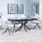 Ripon Black Ceramic Extending Dining Set - Theo Grey Fabric Swivel Dining Chair