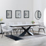 Hayden White Ceramic Extending Dining Set - Ace Beige Fabric Swivel Dining Chair - Get 2 Chairs Free-3