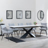 Hayden White Ceramic Extending Dining Set - Ace Grey Fabric Swivel Dining Chair - Get 2 Chairs Free-2