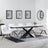 Hayden White Ceramic Extending Dining Set - Arctic Cream Velvet Fabric Swivel Dining Chair - Get 2 Chairs Free-4