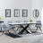Hayden White Ceramic Extending Dining Set - Arctic Grey Velvet Fabric Swivel Dining Chair - Get 2 Chairs Free-2