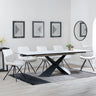 Hayden White Ceramic Extending Dining Set - Boden Cream Fabric Swivel Dining Chair - Get 2 Chairs Free-2
