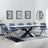 Hayden White Ceramic Extending Dining Set - Boden Dark Grey Fabric Swivel Dining Chair - Get 2 Chairs Free