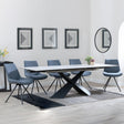 Hayden White Ceramic Extending Dining Set - Boden Dark Grey Fabric Swivel Dining Chair - Get 2 Chairs Free