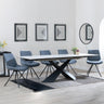 Hayden White Ceramic Extending Dining Set - Boden Dark Grey Fabric Swivel Dining Chair - Get 2 Chairs Free