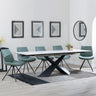 Hayden White Ceramic Extending Dining Set - Boden Green Fabric Swivel Dining Chair - Get 2 Chairs Free-5